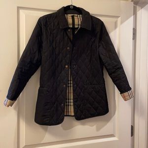 Burberry black quilted jacket coat